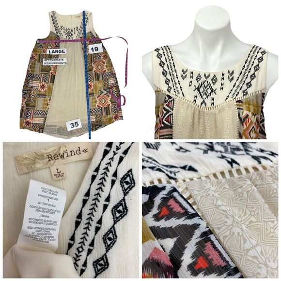 Rewind Dress Blazer Womens Large Flowy Southwestern Boho Beach Peasant Office - Picture 6 of 13